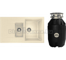 Комплект Мойка Schock Eton 60D Cristadur аворио + Измельчитель Bone Crusher BC 810-AS