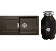 Комплект Мойка Schock Eton 60D Large Cristadur бронза + Измельчитель Bone Crusher BC 810-AS