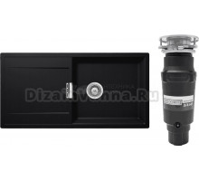 Комплект Мойка Schock Eton 60D Large Cristadur пуро + Измельчитель Bone Crusher BC 910-SL-Slim Line