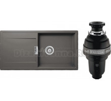 Комплект Мойка Schock Eton 60D Large Cristadur серебристый камень + Измельчитель Bone Crusher BC 1000-AS