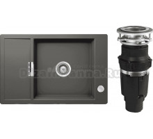 Комплект Мойка Schock Eton 60D Small Cristadur серебристый камень + Измельчитель Bone Crusher BC 610-AS