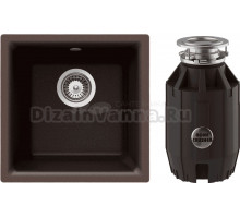 Комплект Мойка Schock Euro 40 (N-100) Cristalite мокка + Измельчитель Bone Crusher BC 910-AS