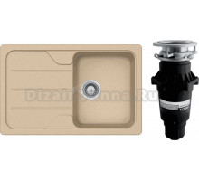 Комплект Мойка Schock Formhaus 45 D Cristalite лунный камень + Измельчитель Bone Crusher BC 810-SL Slim Line