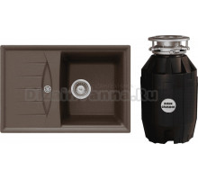 Комплект Мойка Schock Genius 45D Small (D-100S) Cristalite мокка + Измельчитель Bone Crusher BC 810-AS