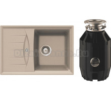 Комплект Мойка Schock Genius 45D Small (D-100S) Cristalite саббиа + Измельчитель Bone Crusher BC 910-AS