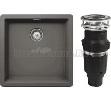 Комплект Мойка Schock Greenwich 50 Cristadur серебристый камень + Измельчитель Bone Crusher BC 610-AS