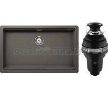 Комплект Мойка Schock Greenwich 701044U 80 Cristadur серебристый камень + Измельчитель Bone Crusher BC 1000-AS