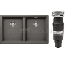 Комплект Мойка Schock Greenwich 701069U 80-2 Cristadur серебристый камень + Измельчитель Bone Crusher BC 910-SL-Slim Line