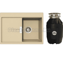 Комплект Мойка Schock Horizont 40D Small Cristadur аворио, интегрированная + Измельчитель Bone Crusher BC 810-AS