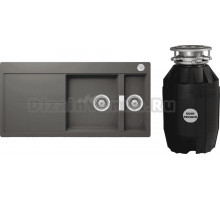 Комплект Мойка Schock Horizont 60D (D-150) Cristadur серебристый камень + Измельчитель Bone Crusher BC 810-AS