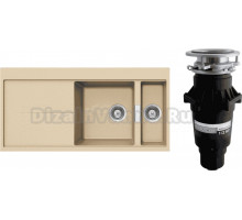 Комплект Мойка Schock Horizont 60D Cristadur аворио, интегрированная + Измельчитель Bone Crusher BC 810-SL Slim Line