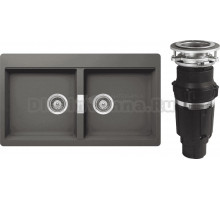 Комплект Мойка Schock Horizont 90 (N-200) Cristadur серебристый камень + Измельчитель Bone Crusher BC 610-AS