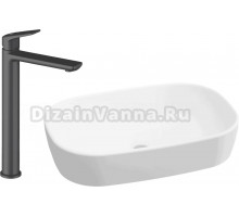 Комплект Накладная раковина Lavinia Boho Bathroom Sink 33311002 + Смеситель Wellsee ICON! for life 182307000 матовый черный