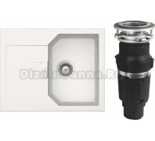 Комплект Мойка Schock Manhattan 40D Cristalite альпина + Измельчитель Bone Crusher BC 610-AS