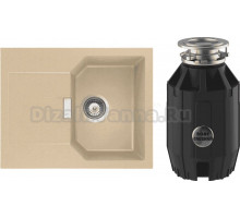 Комплект Мойка Schock Manhattan 40D Cristalite лунный камень + Измельчитель Bone Crusher BC 910-AS