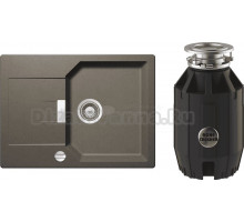 Комплект Мойка Schock Manhattan 45D Cristalite с клапаном-автоматом, альпака + Измельчитель Bone Crusher BC 910-AS