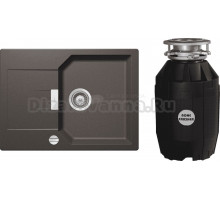 Комплект Мойка Schock Manhattan 45D Cristalite с клапаном-автоматом, инка + Измельчитель Bone Crusher BC 810-AS