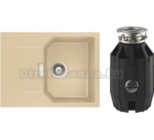 Комплект Мойка Schock Manhattan 45D Cristalite лунный камень + Измельчитель Bone Crusher BC 910-AS