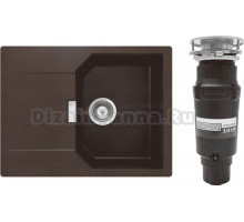 Комплект Мойка Schock Manhattan 45D Cristalite мокка + Измельчитель Bone Crusher BC 910-SL-Slim Line