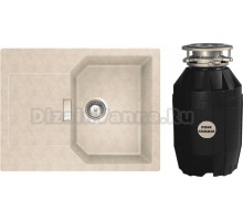 Комплект Мойка Schock Manhattan 45D Cristalite саббиа + Измельчитель Bone Crusher BC 810-AS