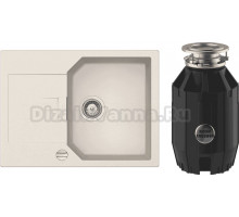 Комплект Мойка Schock Manhattan 45D Cristalite с клапаном-автоматом, эверест + Измельчитель Bone Crusher BC 910-AS