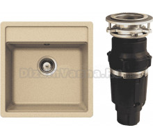 Комплект Мойка Schock Nemo 50 (N-100S) Cristalite лунный камень + Измельчитель Bone Crusher BC 610-AS