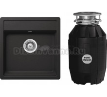 Комплект Мойка Schock Nemo 50 (N-100S) Cristalite неро + Измельчитель Bone Crusher BC 810-AS