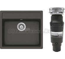 Комплект Мойка Schock Nemo 60 (N-100) Cristalite баварский камень + Измельчитель Bone Crusher BC 910-SL-Slim Line