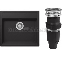 Комплект Мойка Schock Nemo 60 (N-100) Cristalite неро + Измельчитель Bone Crusher BC 610-AS