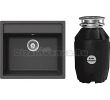 Комплект Мойка Schock Nemo 60 (N-100) Cristalite оникс + Измельчитель Bone Crusher BC 810-AS