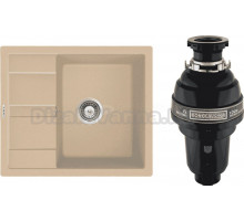 Комплект Мойка Schock Optima 45D Cristalite лунный камень + Измельчитель Bone Crusher BC 1000-AS