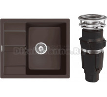 Комплект Мойка Schock Optima 45D Cristalite мокка + Измельчитель Bone Crusher BC 610-AS