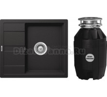 Комплект Мойка Schock Optima 45D Cristalite неро + Измельчитель Bone Crusher BC 810-AS