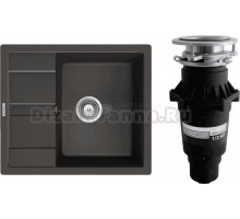 Комплект Мойка Schock Optima 45D Cristalite оникс + Измельчитель Bone Crusher BC 810-SL Slim Line