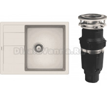 Комплект Мойка Schock Optima 50D Cristalite эверест + Измельчитель Bone Crusher BC 610-AS