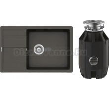 Комплект Мойка Schock Optima 60D Max Cristalite баварский камень + Измельчитель Bone Crusher BC 910-AS