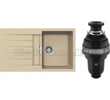 Комплект Мойка Schock Primus 45D (D-100) Cristalite лунный камень + Измельчитель Bone Crusher BC 1000-AS