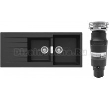 Комплект Мойка Schock Primus 80D (D-200) Cristalite оникс + Измельчитель Bone Crusher BC 910-SL-Slim Line