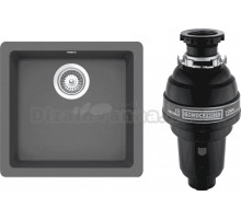 Комплект Мойка Schock Quadro 50 Cristalite баварский камень + Измельчитель Bone Crusher BC 1000-AS