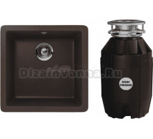 Комплект Мойка Schock Quadro 50 Cristalite мокка + Измельчитель Bone Crusher BC 810-AS