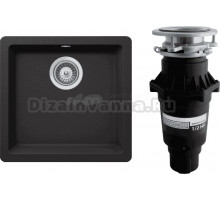 Комплект Мойка Schock Quadro 50 Cristalite неро + Измельчитель Bone Crusher BC 810-SL Slim Line