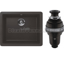 Комплект Мойка Schock Quadro 60 (N-100) Cristalite мокка + Измельчитель Bone Crusher BC 1000-AS