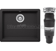 Комплект Мойка Schock Quadro 60 Cristalite неро + Измельчитель Bone Crusher BC 910-SL-Slim Line