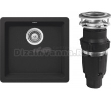 Комплект Мойка Schock Quadro 700509U 50 Cristalite оникс + Измельчитель Bone Crusher BC 610-AS