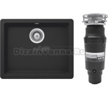 Комплект Мойка Schock Quadro 700517U 60 Cristalite оникс + Измельчитель Bone Crusher BC 910-SL-Slim Line