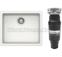 Комплект Мойка Schock Quadro 700520U 60 Cristalite альпина + Измельчитель Bone Crusher BC 910-SL-Slim Line