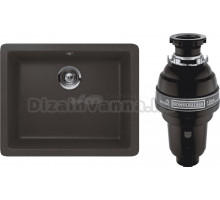 Комплект Мойка Schock Quadro 700521U 60 (N-100) Cristalite мокка + Измельчитель Bone Crusher BC 1000-AS