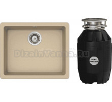 Комплект Мойка Schock Quadro 700524U 60 (N-100) Cristalite лунный камень + Измельчитель Bone Crusher BC 810-AS