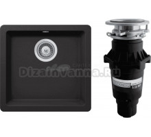 Комплект Мойка Schock Quadro 701046U 50 Cristalite неро + Измельчитель Bone Crusher BC 810-SL Slim Line