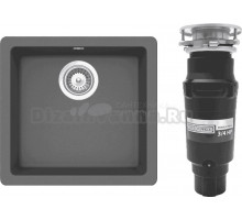 Комплект Мойка Schock Quadro 701048U 50 Cristalite баварский камень + Измельчитель Bone Crusher BC 910-SL-Slim Line